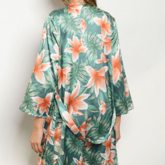 JADE BELTED KIMONO/ DUSTER long cardigan - Picture 2 of 6